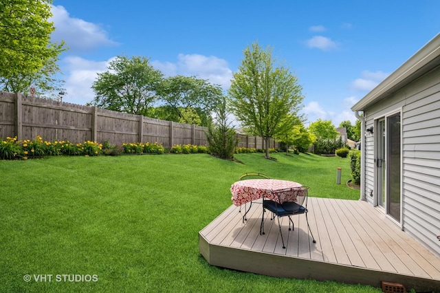 5145 Pembrook Ct, Gurnee, IL 60031 - fenced backyard featuring a wooden deck
