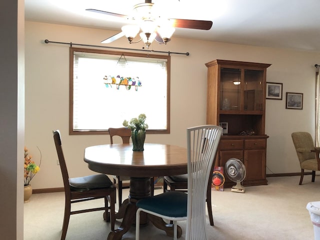 181 Saenz Ln Unit 181, Joliet, IL 60436 - dining area with a ceiling fan and light colored carpet