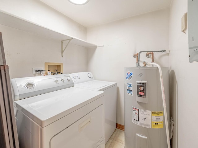4948 Circle Ct Unit 704, Crestwood, IL 60418 - washroom with water heater, independent washer and dryer, and light tile patterned flooring