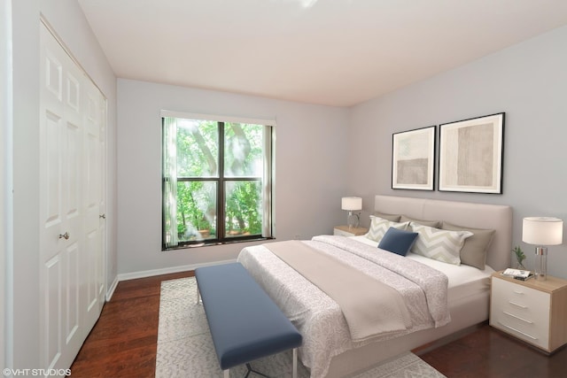 509 Aurora Ave Unit 305, Naperville, IL 60540 - bedroom featuring dark wood-type flooring and a closet