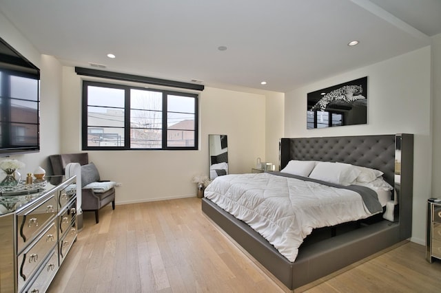 522 N Western Ave Unit 201, Chicago, IL 60612 - bedroom featuring light wood-type flooring and recessed lighting