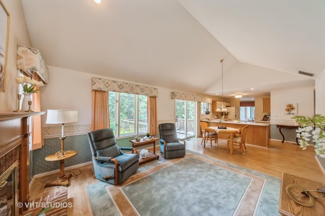 1808 N Normandy Ct, Arlington Heights, IL 60004 - living area featuring lofted ceiling and light wood finished floors