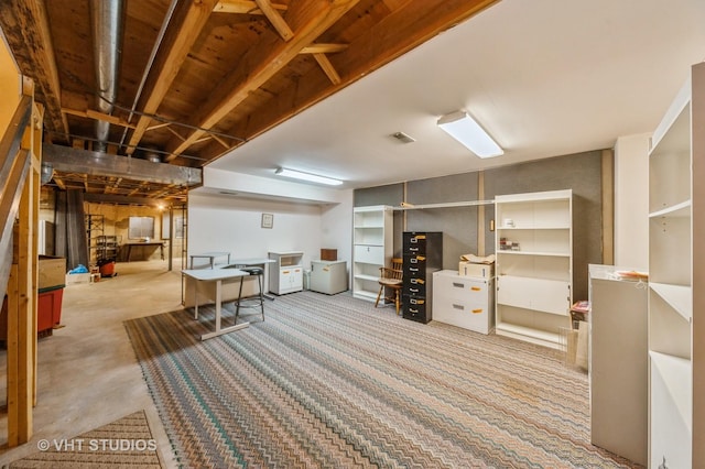 1808 N Normandy Ct, Arlington Heights, IL 60004 - finished basement with carpet flooring and refrigerator