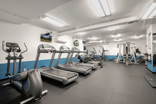 3150 N Lake Shore Dr Unit 8E, Chicago, IL 60657 - workout area featuring an AC wall unit