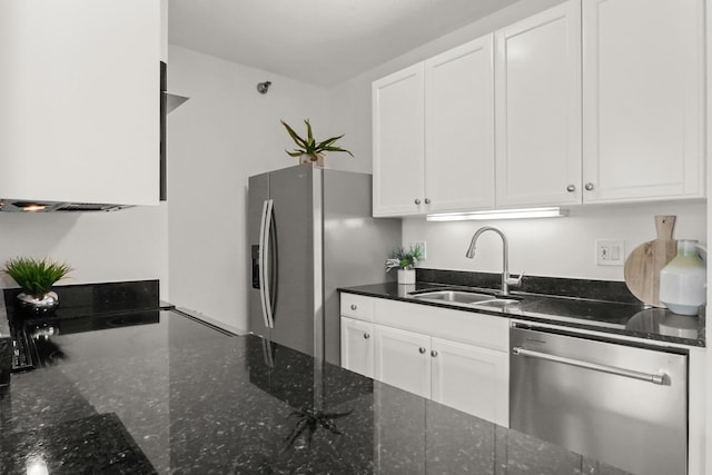 400 N Lasalle Dr Unit 2007, Chicago, IL 60654 - kitchen with appliances with stainless steel finishes, white cabinets, and dark stone counters