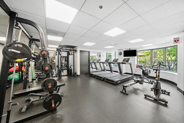 400 N Lasalle Dr Unit 2007, Chicago, IL 60654 - gym with a paneled ceiling
