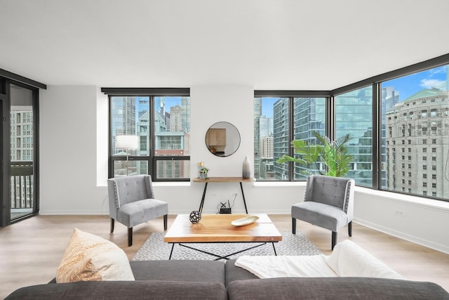400 N Lasalle Dr Unit 2007, Chicago, IL 60654 - living area featuring a city view, wood finished floors, and healthy amount of natural light