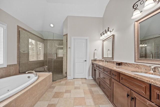 4037 Main St, Downers Grove, IL 60515 - bathroom with a bath, a shower stall, and double vanity
