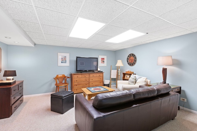 1014 Indian Rd, Glenview, IL 60025 - living room with light carpet and a paneled ceiling