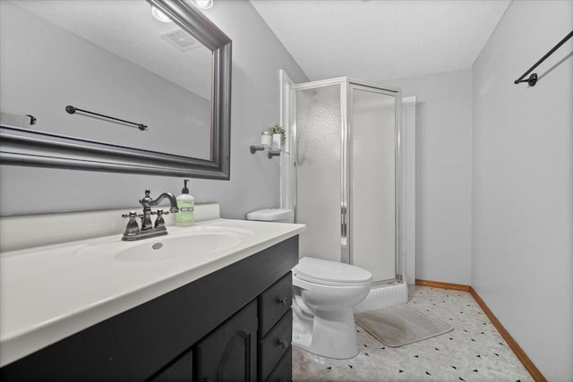 16 Rutherford Ct, Bloomington, IL 61705 - full bath featuring a stall shower, vanity, and a textured ceiling