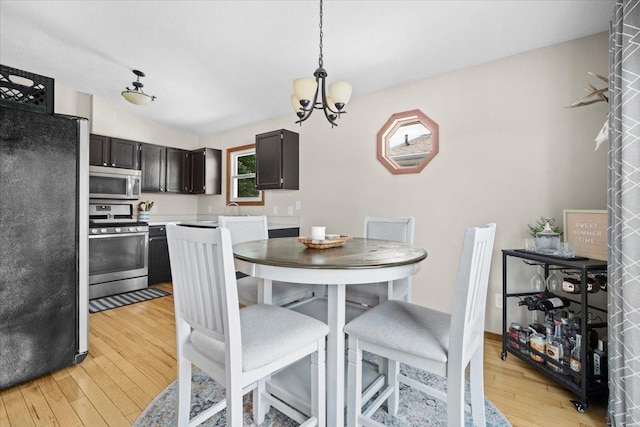 16 Rutherford Ct, Bloomington, IL 61705 - dining space featuring light wood finished floors and a chandelier
