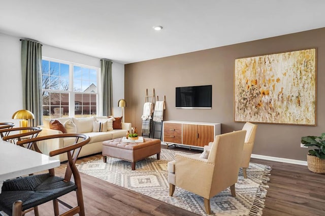 1763 Baler Ln, Aurora, IL 60503 - living room featuring wood finished floors and recessed lighting