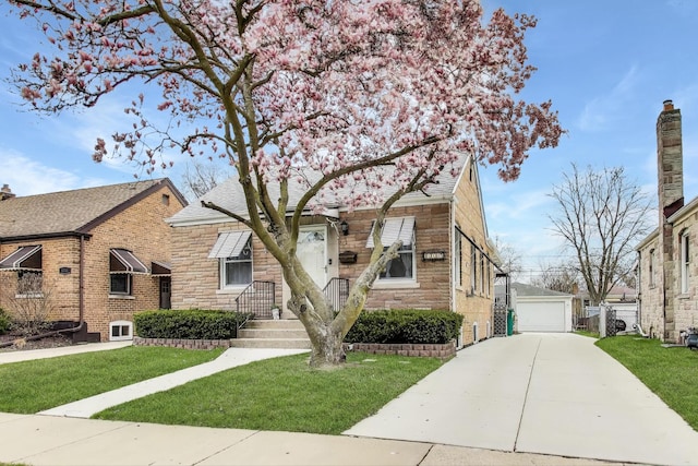 4445 Grove Ave, Stickney, IL 60402 - view of front of home with stone siding and a front yard