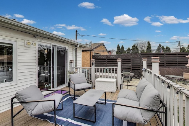 4445 Grove Ave, Stickney, IL 60402 - wooden terrace with an outdoor hangout area