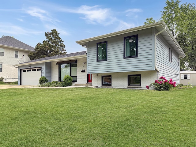 389 Forest Ave, Glen Ellyn, IL 60137 - split level home with a garage, a front lawn, and driveway