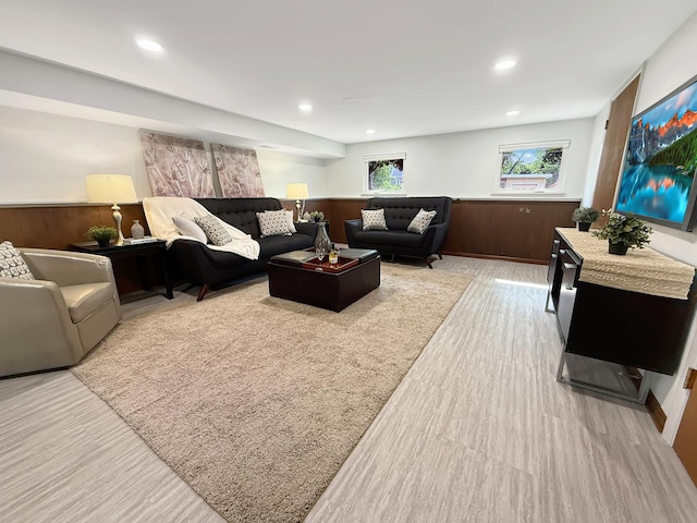 389 Forest Ave, Glen Ellyn, IL 60137 - living area featuring light wood-type flooring and recessed lighting