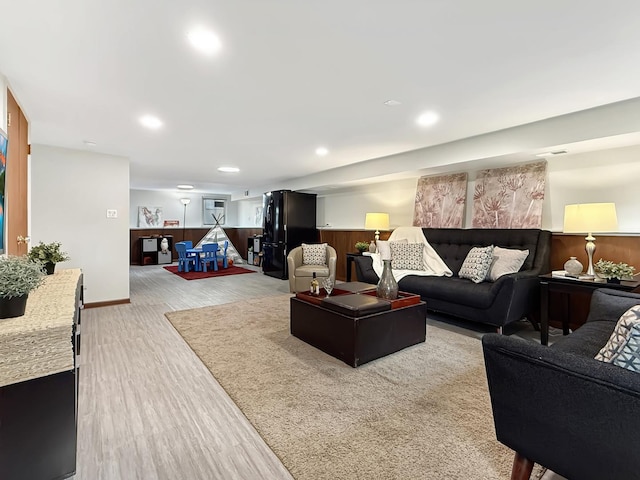 389 Forest Ave, Glen Ellyn, IL 60137 - living room with wood finished floors and recessed lighting