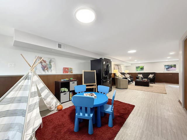 389 Forest Ave, Glen Ellyn, IL 60137 - recreation room featuring wood finished floors and recessed lighting