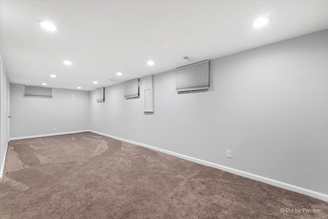 862 Arthur Dr, Elgin, IL 60120 - finished below grade area with recessed lighting and carpet