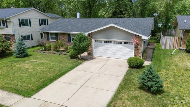 862 Arthur Dr, Elgin, IL 60120 - traditional-style home with brick siding, an attached garage, driveway, a shingled roof, and a chimney