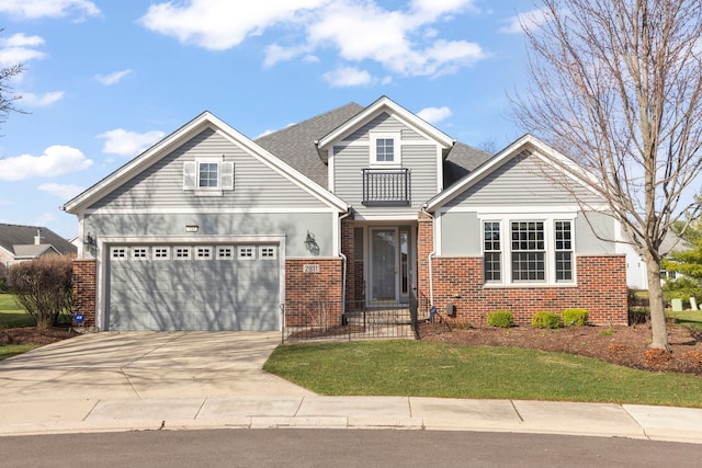 2811 Haven Ct, Naperville, IL 60564 - traditional home with driveway, brick siding, a garage, a front lawn, and roof with shingles