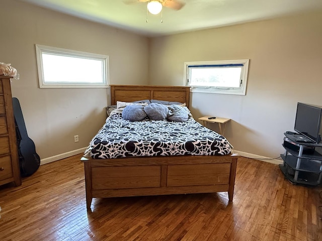 2705 Pine St, Rock Falls, IL 61071 - bedroom with multiple windows, wood finished floors, and ceiling fan