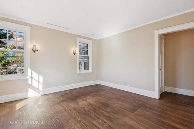 1120 Forest Ave, Evanston, IL 60202 - spare room with dark wood-style flooring and crown molding