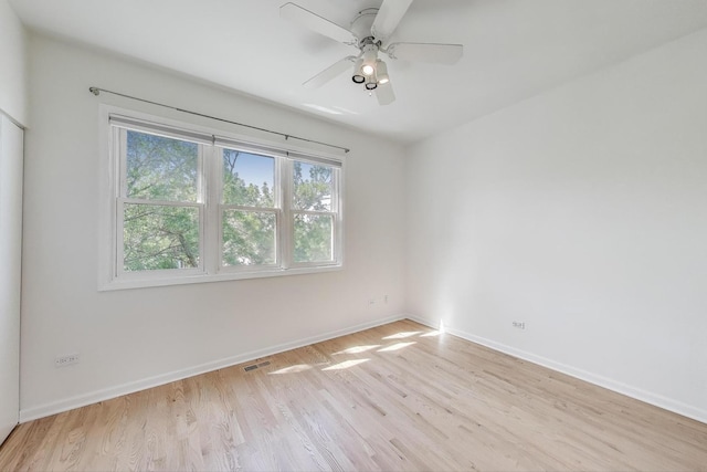 1728 W Terra Cotta Pl Unit D, Chicago, IL 60614 - spare room featuring light wood-style floors and a ceiling fan