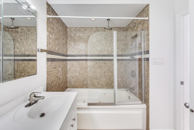 1728 W Terra Cotta Pl Unit D, Chicago, IL 60614 - bathroom with vanity, a combined bath / shower with rainfall shower, and recessed lighting