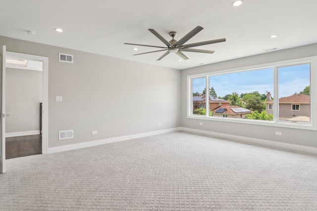 3933 Gloria Ct, Glenview, IL 60025 - spare room with carpet, a ceiling fan, recessed lighting, and a smoke detector