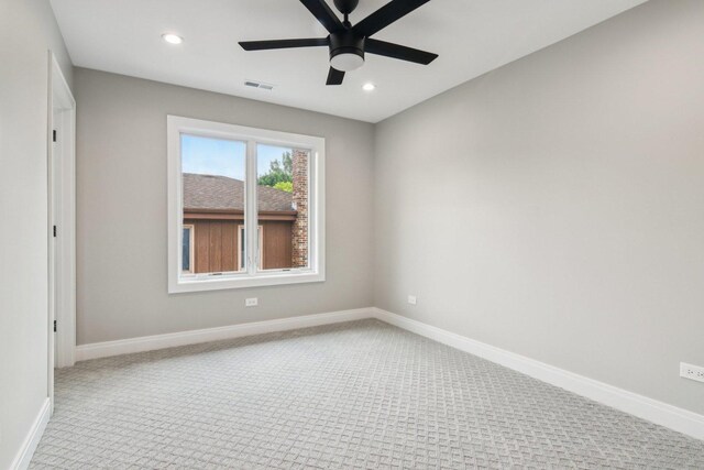 3933 Gloria Ct, Glenview, IL 60025 - carpeted empty room featuring recessed lighting and a ceiling fan