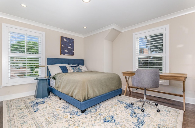 26 S Chestnut Ave, Arlington Heights, IL 60005 - bedroom with ornamental molding, wood finished floors, and recessed lighting
