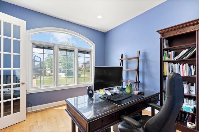 4146 Cardinal Ct, Northbrook, IL 60062 - office area featuring healthy amount of natural light, wood finished floors, and recessed lighting