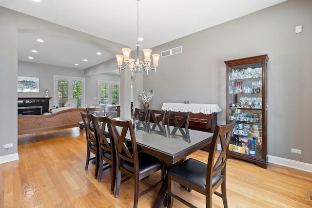 4146 Cardinal Ct, Northbrook, IL 60062 - dining area with light wood-style floors, recessed lighting, and a chandelier