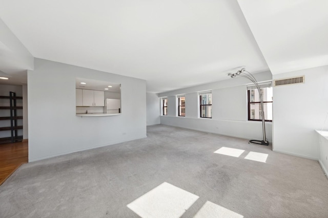 40 E 9th St Unit 802, Chicago, IL 60605 - unfurnished living room with light carpet and baseboards