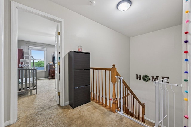1021 Horizon Rdg, Lake In The Hills, IL 60156 - hallway with an upstairs landing and carpet