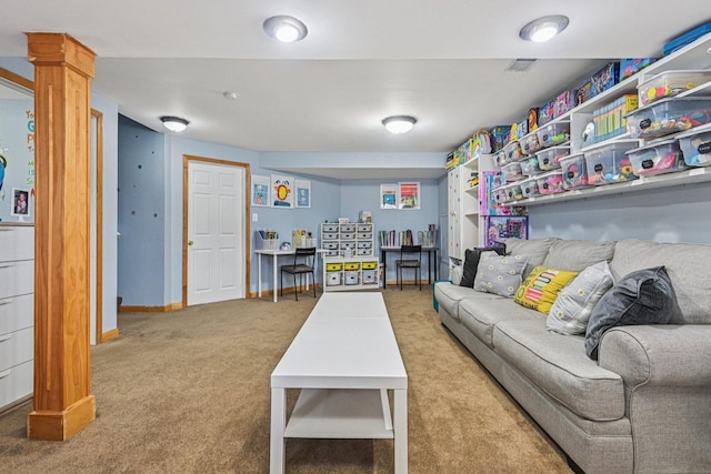 1021 Horizon Rdg, Lake In The Hills, IL 60156 - carpeted living room featuring baseboards