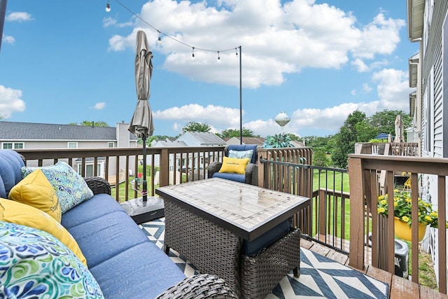 1021 Horizon Rdg, Lake In The Hills, IL 60156 - wooden deck with outdoor lounge area