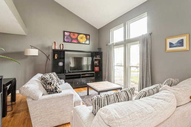 80 Wilton Ln, Mundelein, IL 60060 - living room with wood finished floors and high vaulted ceiling