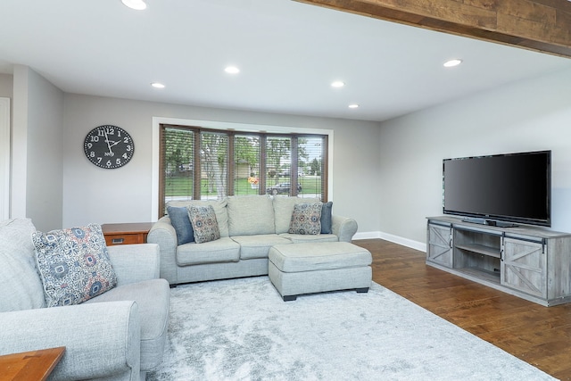 18W761 83rd St, Downers Grove, IL 60516 - living area with dark wood finished floors and recessed lighting
