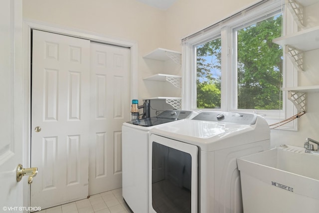 1580 W N St, Palatine, IL 60067 - washroom featuring independent washer and dryer and light tile patterned floors