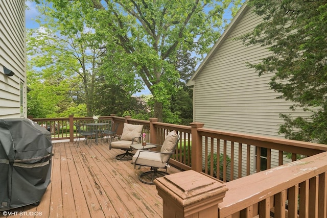 1580 W N St, Palatine, IL 60067 - wooden terrace with outdoor dining space and grilling area