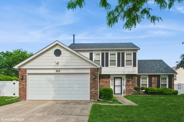 815 Prairie Ln, Buffalo Grove, IL 60089 - view of front of house featuring brick siding, driveway, an attached garage, and roof with shingles