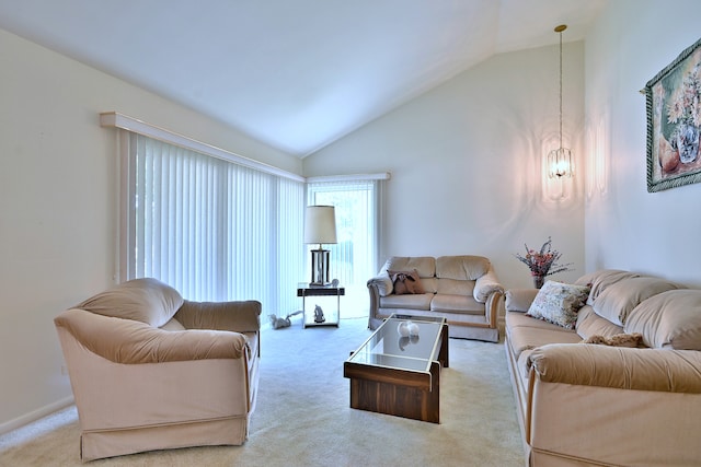 8532 N Olcott Ave, Niles, IL 60714 - carpeted living room featuring vaulted ceiling