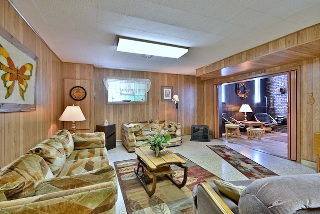 8532 N Olcott Ave, Niles, IL 60714 - living room with wooden walls