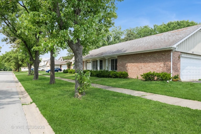 837 Hamlin Ave, Flossmoor, IL 60422 - view of property exterior featuring brick siding, a garage, and a lawn