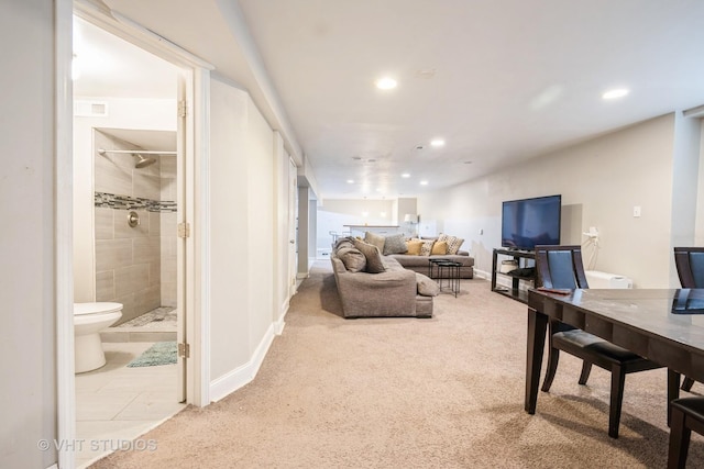 837 Hamlin Ave, Flossmoor, IL 60422 - carpeted living room featuring recessed lighting and a desk