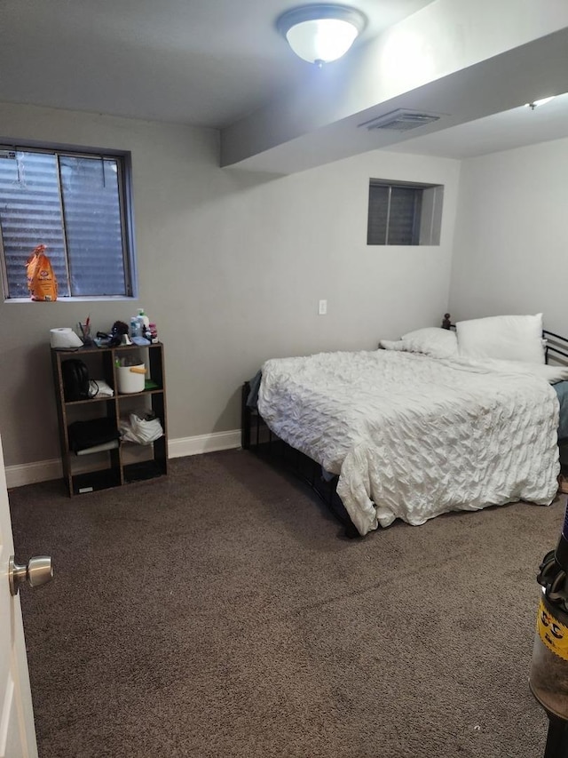837 Hamlin Ave, Flossmoor, IL 60422 - bedroom with dark colored carpet and baseboards