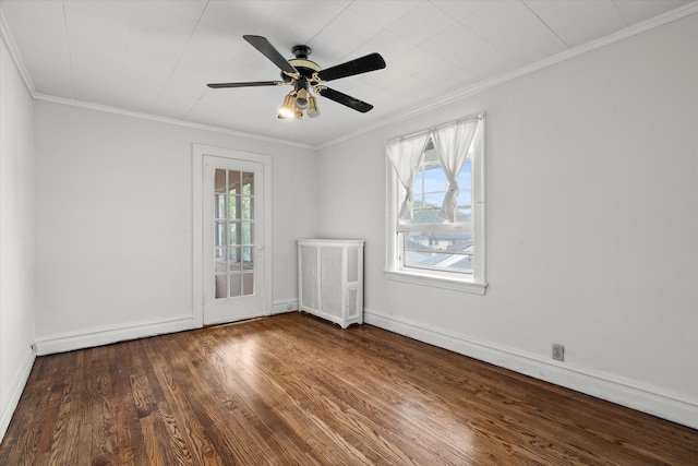 6510 Sinclair Ave, Berwyn, IL 60402 - empty room featuring plenty of natural light, wood finished floors, radiator heating unit, and ornamental molding