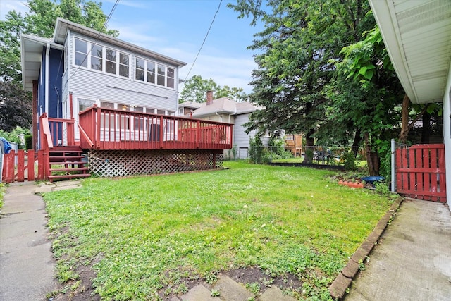6510 Sinclair Ave, Berwyn, IL 60402 - view of yard featuring a wooden deck